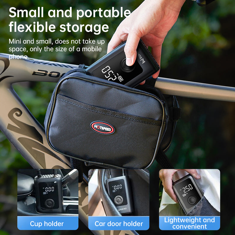 150PSI Rechargeable Electric Tire Pump with Light & LCD: for cars, bikes