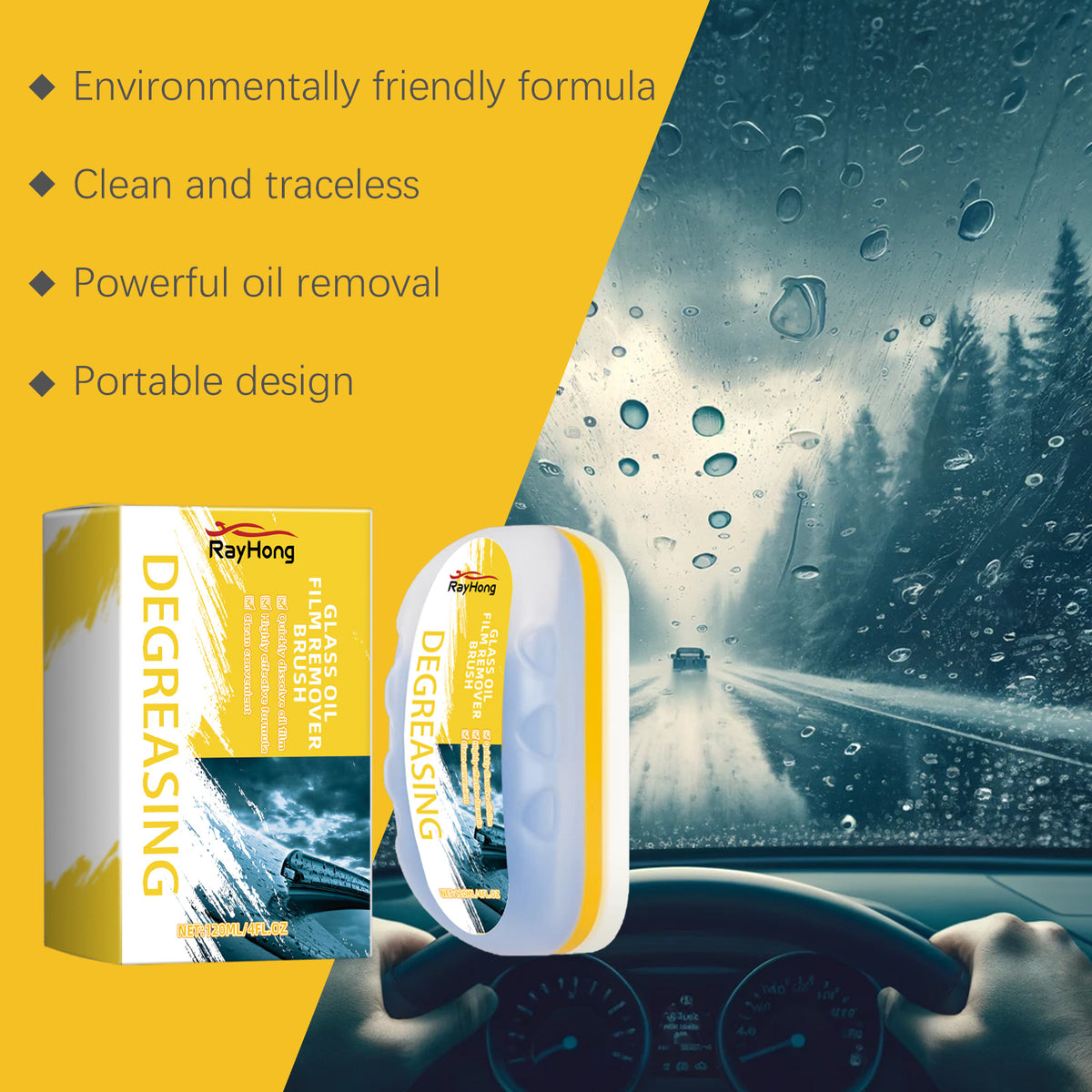 Rayhong Car Glass Cleaning Brush Glass Remover Stain Remover Waterproof Window Cleaning Brush