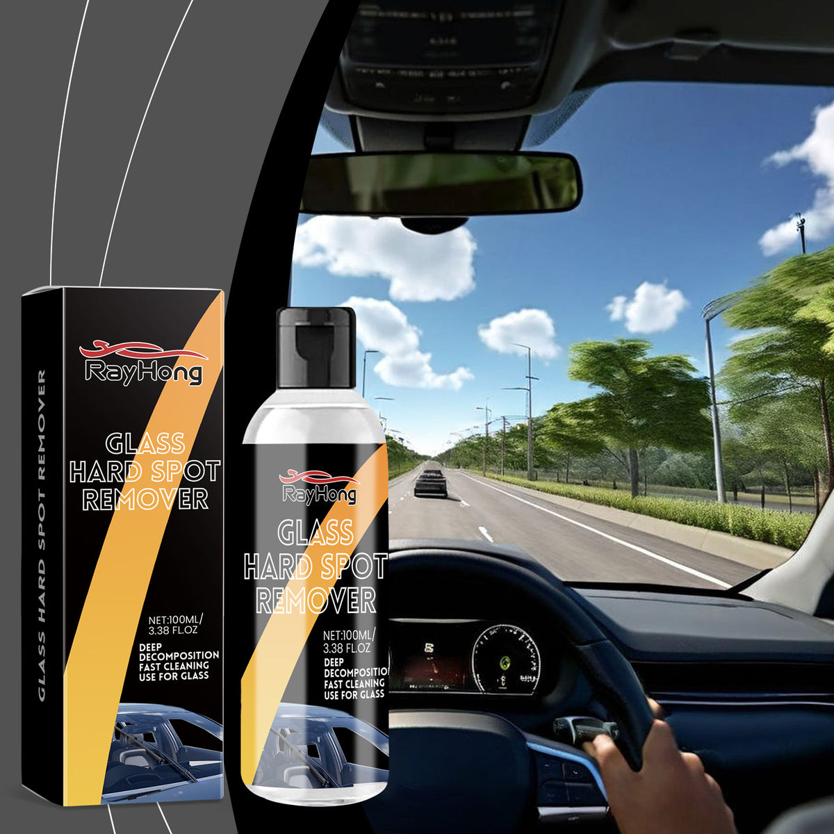 Rayhong Automotive Glass Oil Film Cleaner, Automotive Front Windshield Oil Film Reconditioning Cleaner