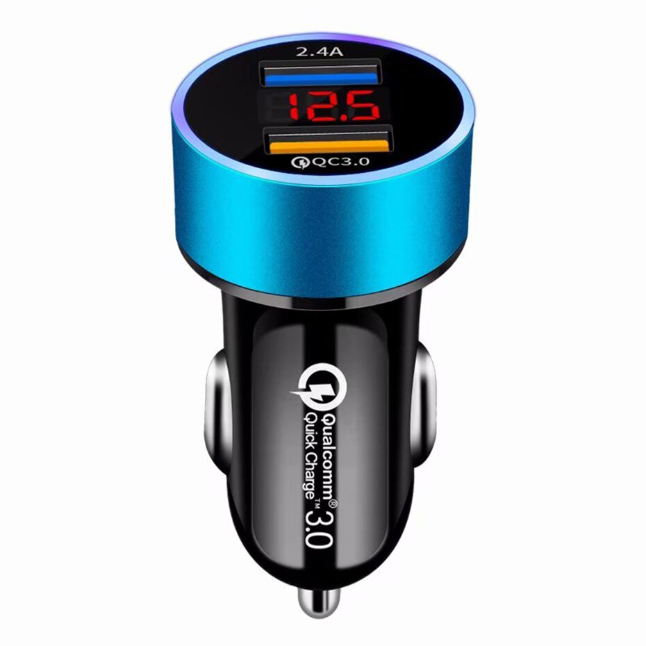 Chargeur voiture double USB QC 3.0 avec écran LCD