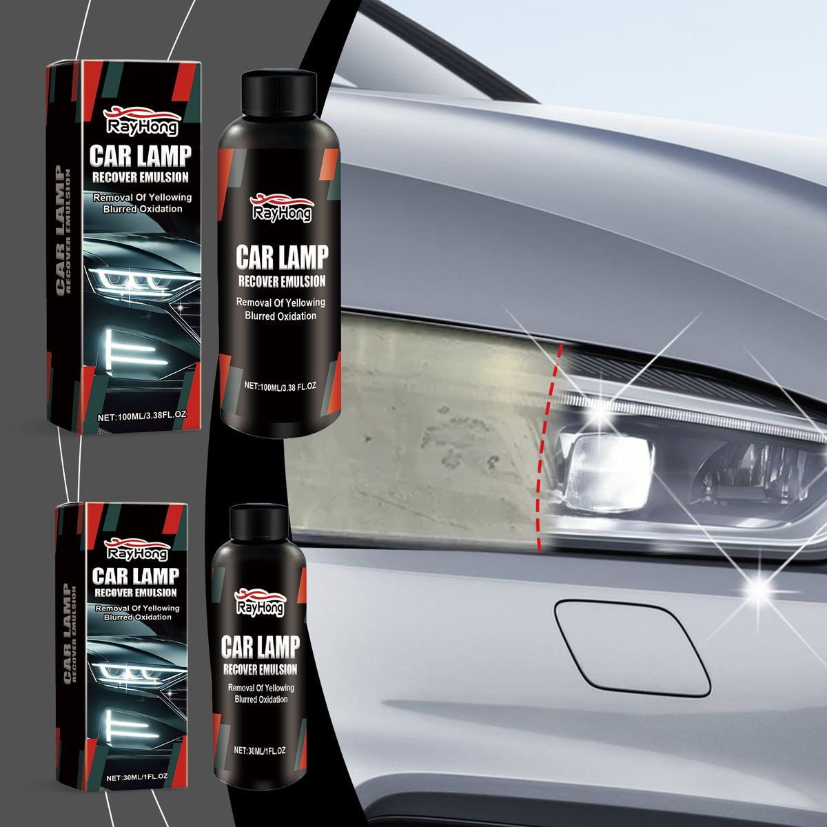 Rayhong Car Headlight Repair And Polishing Paste (30ml) Car Headlight Decontamination, Dust-Proofing, Scratch Refurbishment And Car Paint Care Agent