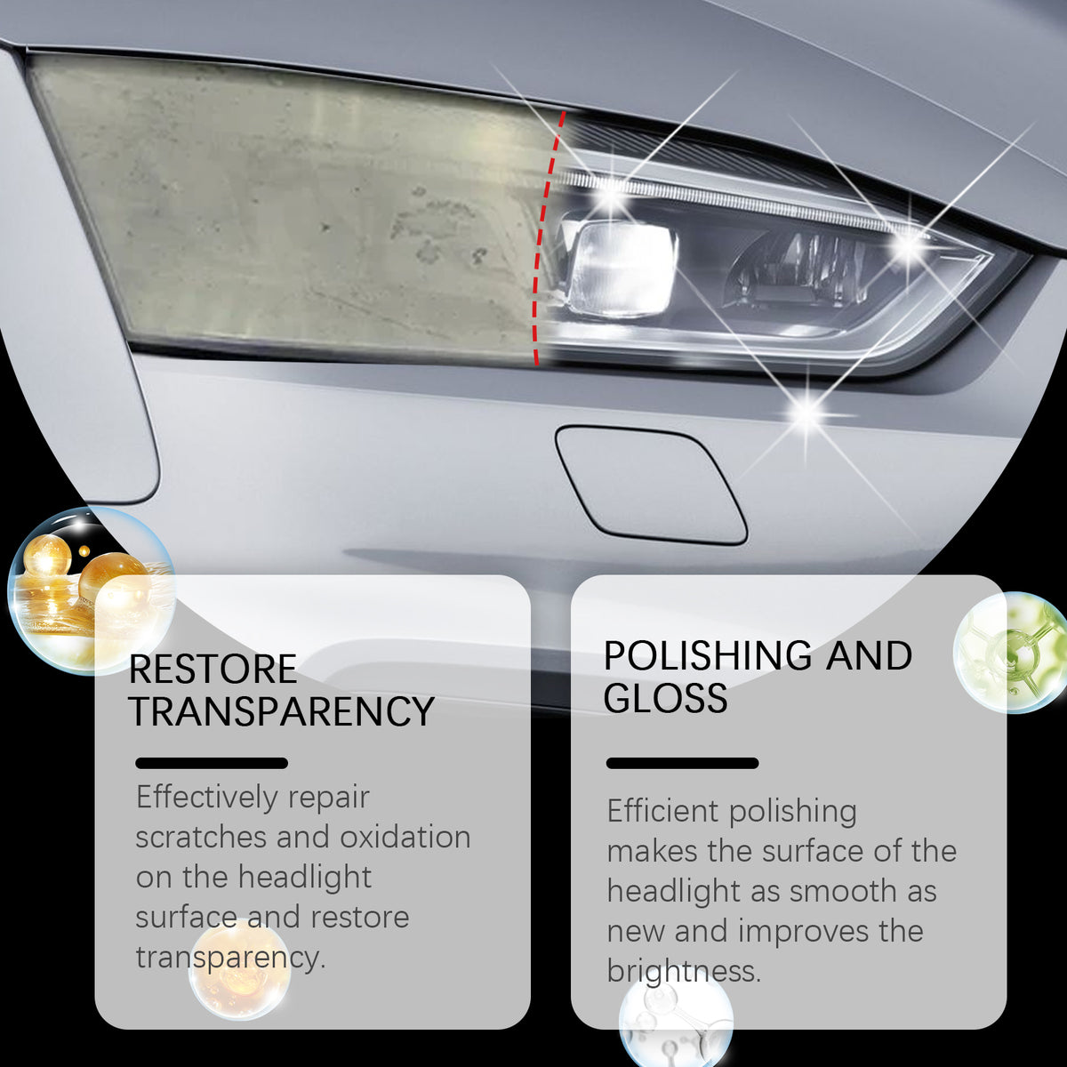 Rayhong Car Headlight Repair And Polishing Paste (30ml) Car Headlight Decontamination, Dust-Proofing, Scratch Refurbishment And Car Paint Care Agent